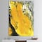 Designart - Yellow , Black and Marbled Acrylic Painting - Modern & Contemporary Premium Canvas Wall Art